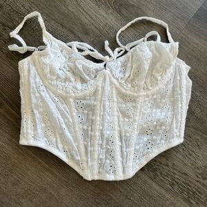 Urban Outfitters White Eyelet Bustier